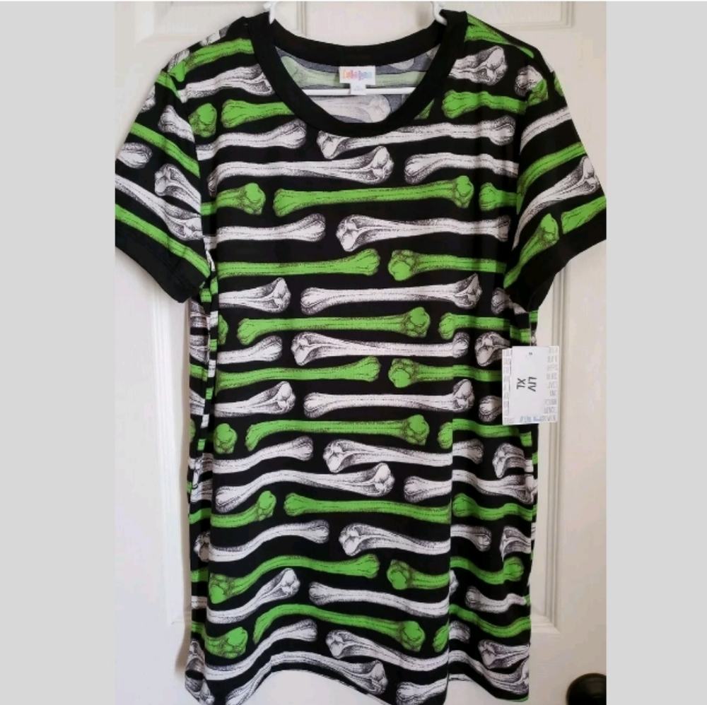 LuLaRoe Bones Liv T XL Halloween NWT